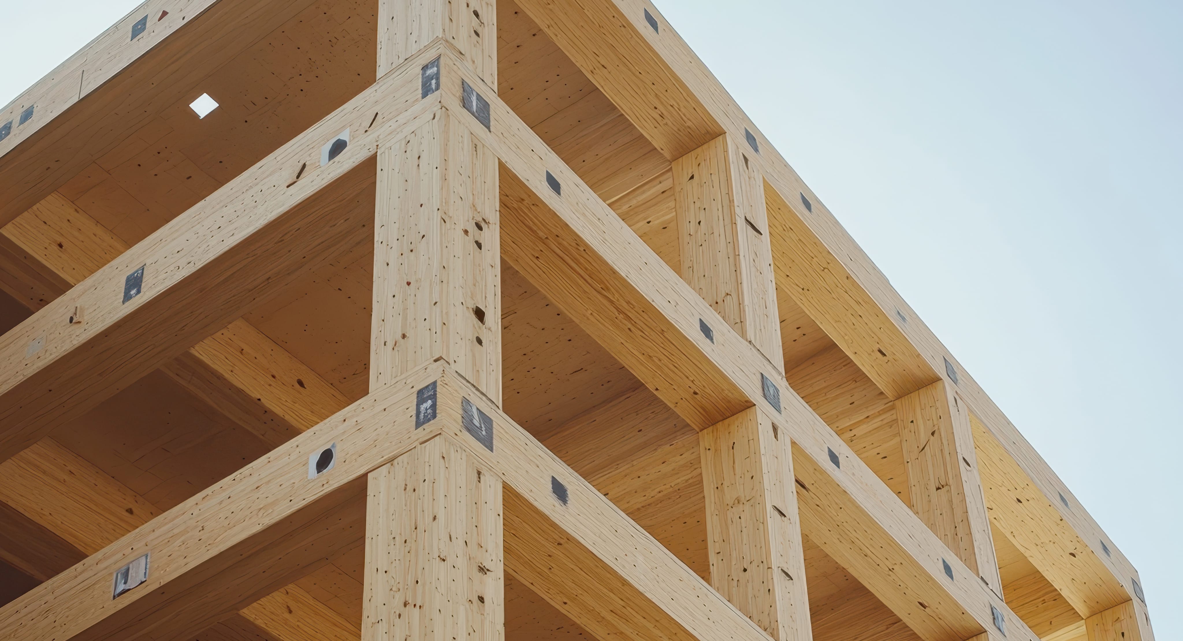 A modern housing estate of wooden houses