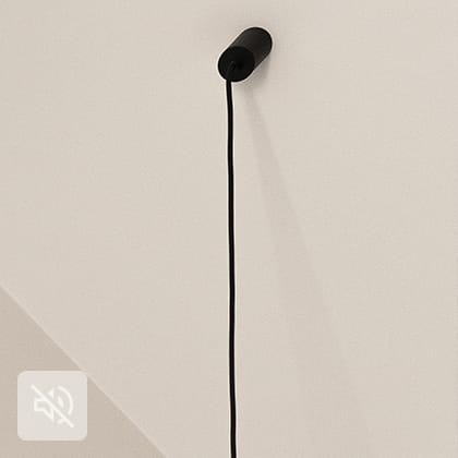 Three black, round ventilation nozzles mounted in a long, black profile under the ceiling. A white WiFi access point is also visible.