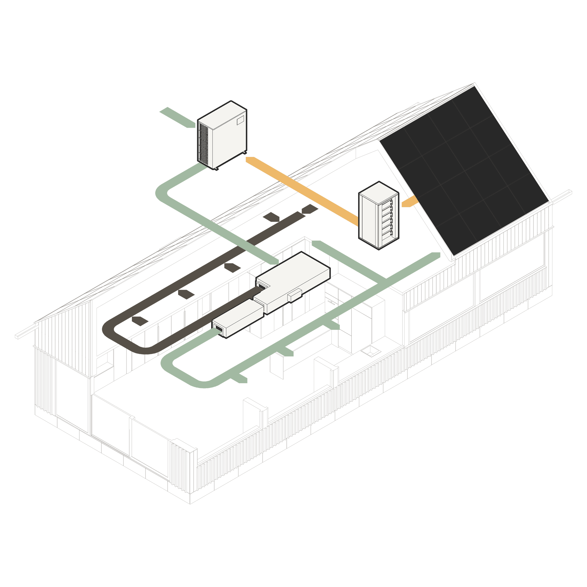 A modern housing estate of single-family houses