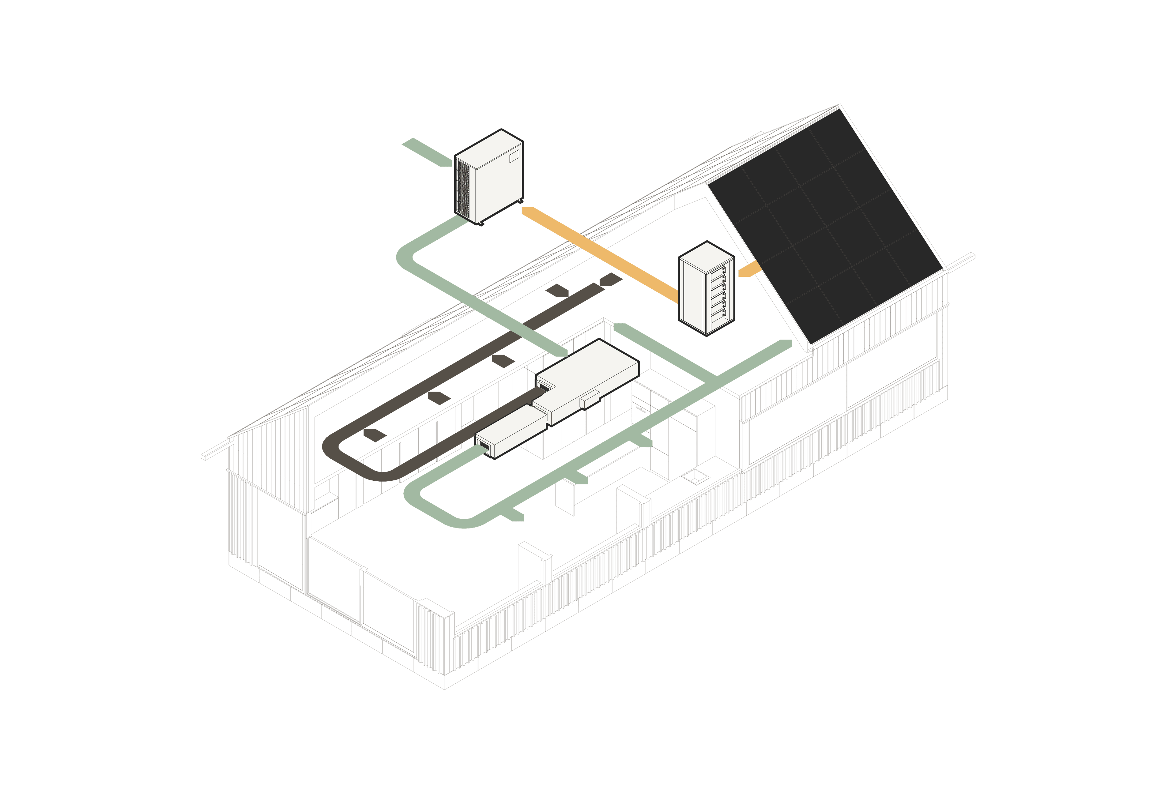 A modern housing estate of single-family houses